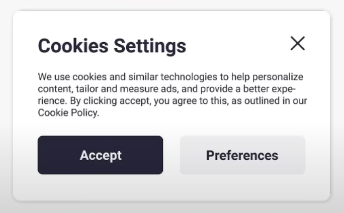 popup cookie